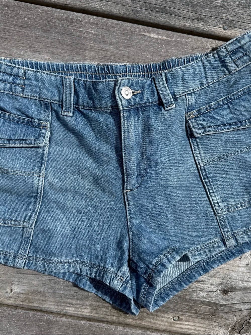 Divided Blue Denim Cargo Pocket Jean Shorts
